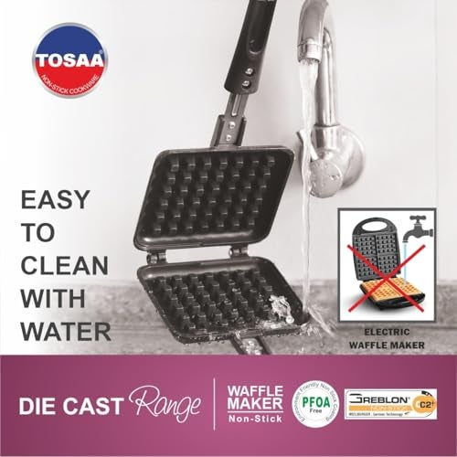 Tosaa Non Stick Waffle Pancake Maker Gas Compatible Super Heavy Thickness, color may vary - Image 2