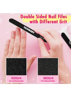 Salvmary Nail Files and Buffers, Professional Manicure Tools Kit, 100/180 Grit Double Sided Emery Boards for Nails, 80/100 Grit Nail Buffer Blocks Supplies for Home Salon 8Pcs  - Image 4