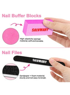 Salvmary Nail Files and Buffers, Professional Manicure Tools Kit, 100/180 Grit Double Sided Emery Boards for Nails, 80/100 Grit Nail Buffer Blocks Supplies for Home Salon 8Pcs  - Image 5