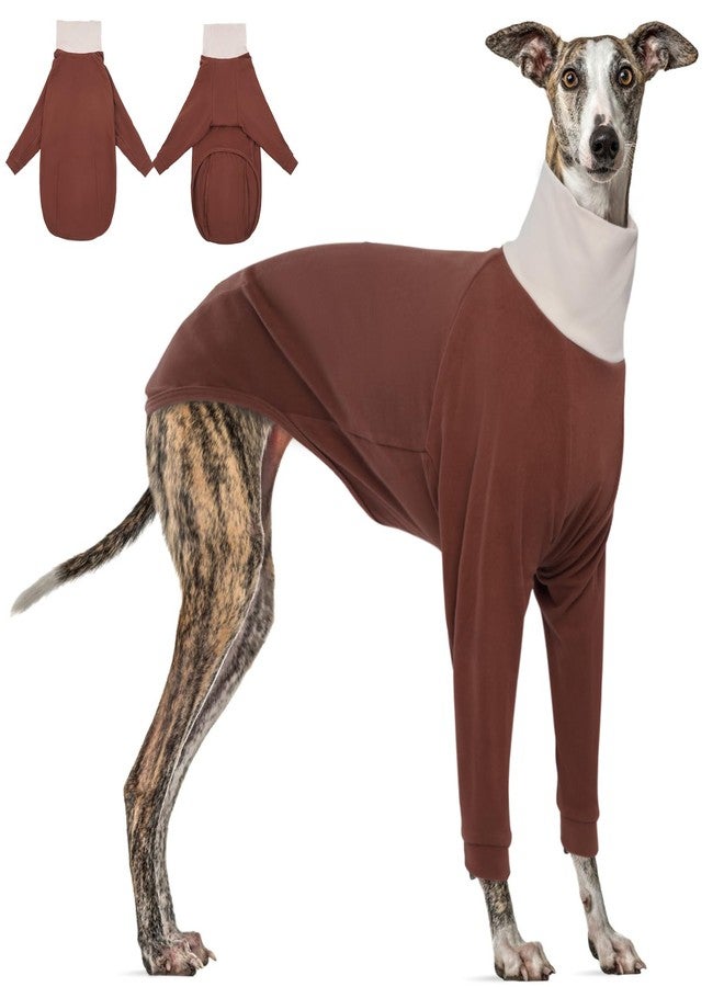 DENTRUN Italian Greyhounds Clothes Dog Cozy Sweater, Fluffy Fleece Jumper Soft Pyjamas for Greyhound-shapped Whippet-Like Dogs, Turtleneck Warm Dog Lightweight Sweatshirt for Cold Weather - Image 1