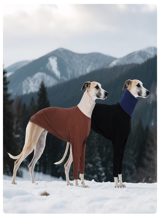 DENTRUN Italian Greyhounds Clothes Dog Cozy Sweater, Fluffy Fleece Jumper Soft Pyjamas for Greyhound-shapped Whippet-Like Dogs, Turtleneck Warm Dog Lightweight Sweatshirt for Cold Weather - Image 4