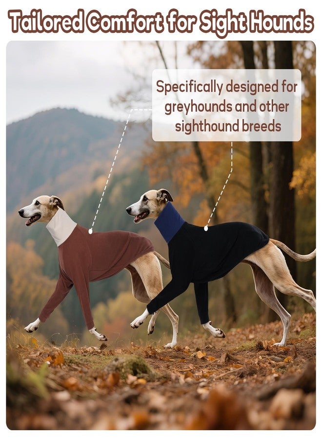 DENTRUN Italian Greyhounds Clothes Dog Cozy Sweater, Fluffy Fleece Jumper Soft Pyjamas for Greyhound-shapped Whippet-Like Dogs, Turtleneck Warm Dog Lightweight Sweatshirt for Cold Weather - Image 2
