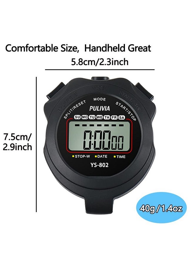 PULIVIA Sports Stopwatch Timer Single Lap Split Digital Stopwatch For Coaches Swimming Running Sport Training Stopwatch, Black - Image 4