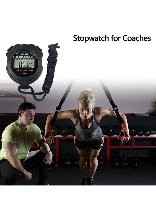 PULIVIA Sports Stopwatch Timer Single Lap Split Digital Stopwatch For Coaches Swimming Running Sport Training Stopwatch, Black - Image 5