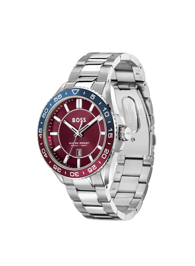 HUGO BOSS ساعة يد دائرية تناظرية للرجال بعلبة حمراء - 1514209 - Image 1