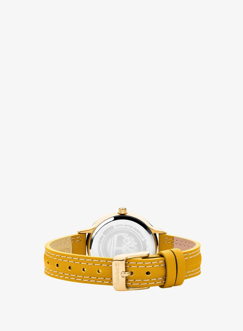 Timberland Tan Brown Sconset Women's Watch 34mm Analog White Dial Cream Leather Strap for Women | Best Price UAE