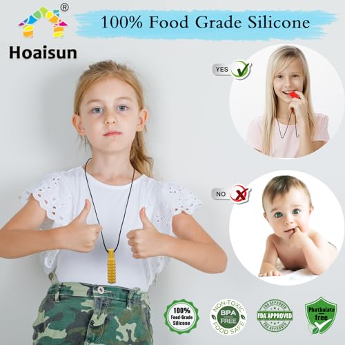 Hoaisun Sensory Chew Necklaces for Boys and Girls, 8 Pack Chew Necklace for Sensory Kids with Autism, ADHD, SPD, Biting, Silicone Oral Sensory Toys for Autism Adults Reduce Chewing Anxiety Fidget - Image 2