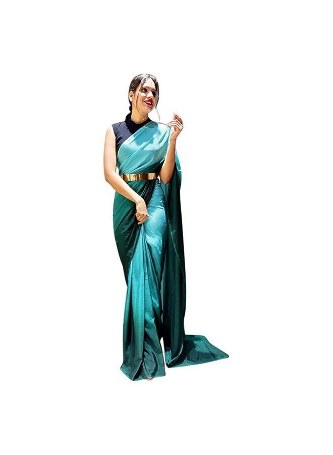 shiv textiles ساري جاهز للارتداء للنساء مع حزام ذهبي أو بلوزة غير مخيطة (ST-R-1-Rاما) - Image 5