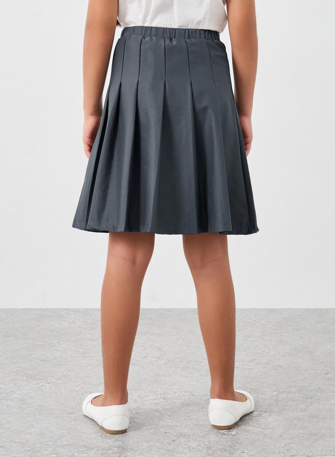 ستايلي تنورة بناتي رمادية مطوية واسعة - Image 4