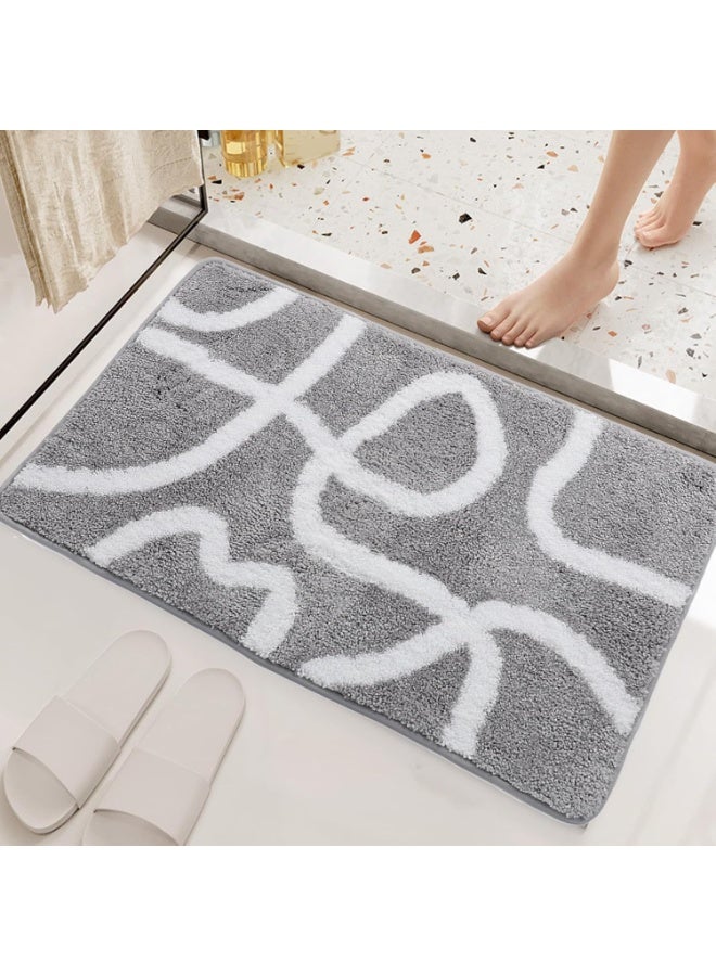 TYCOM Bathroom Rugs Bath Mat 40x60 cm Non Slip Fluffy Soft Plush Microfiber Shower Carpet Rug Machine Washable Quick Dry Ultra Bath Mats for Tub Bathroom and Shower. - Image 1