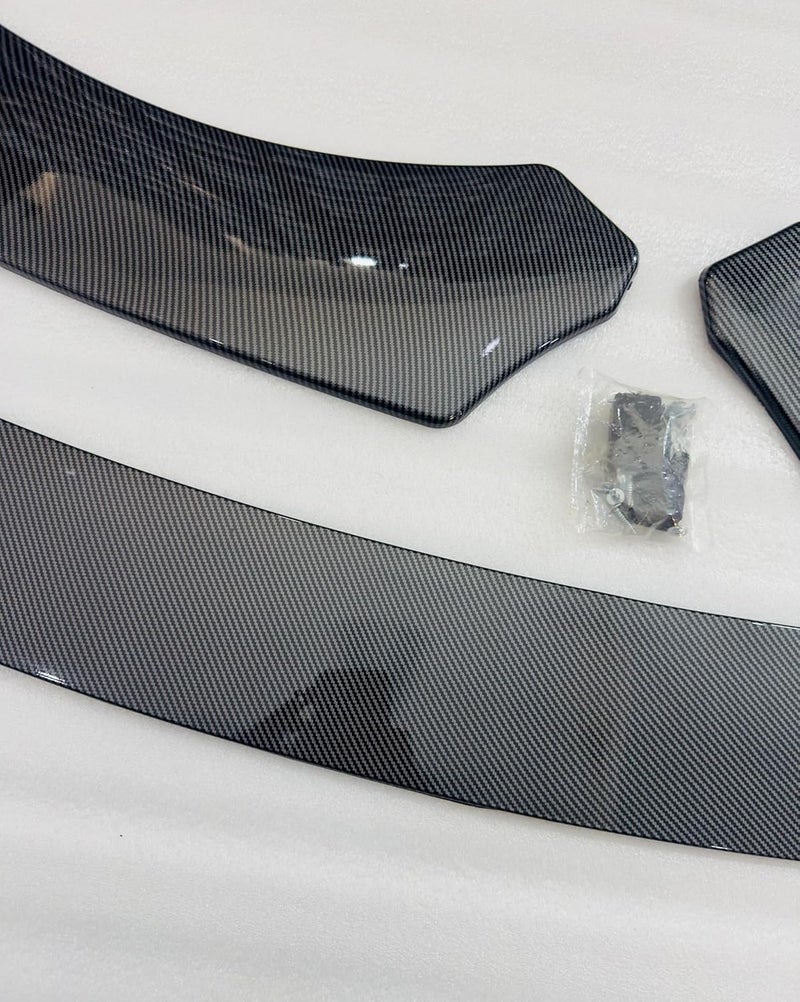 AUTO MT Body Styling-Body Kit Rear/Front 3PC 4PC Splitters & Spoilers Various Type of Fin Diffusers and 2PC Big Small Sides ABS Mirror Covers & Wheel Arches Car Accessories (3PC Carbon Splitter) - Image 2