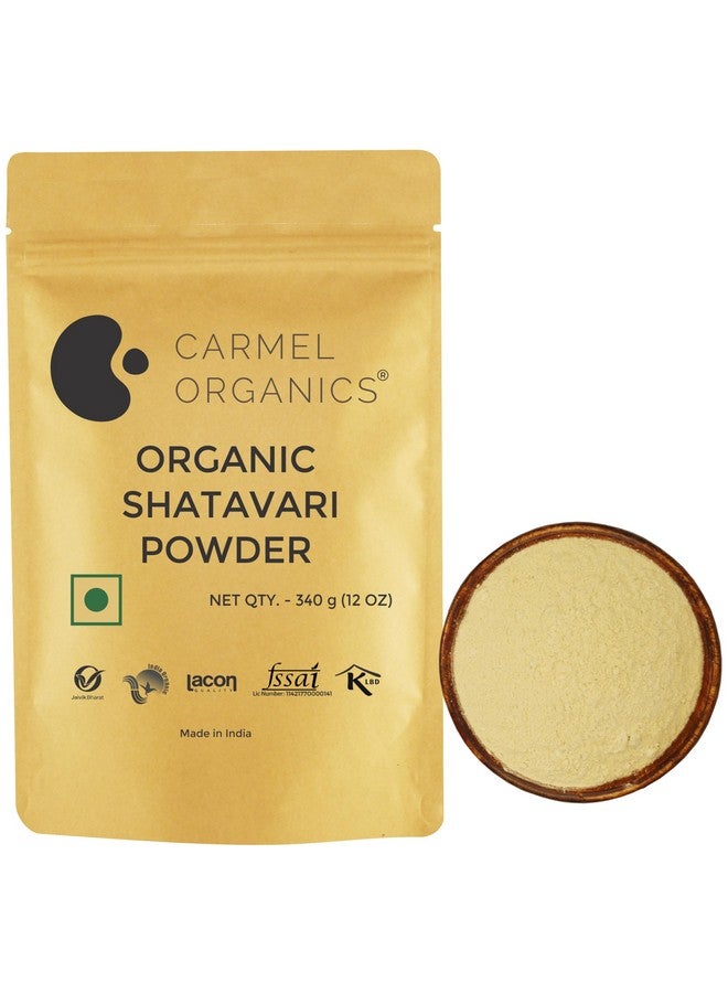 CARMEL ORGANICS CARMEL ORGANICS Shatavari Root Powder 340 Grams (Pack of 1)| Jaivik Bharat Certified | Asparagus Racemosus | Satavari Kizhangu Podi/Chittamoothi Podi Powder | Non GMO  - Image 1