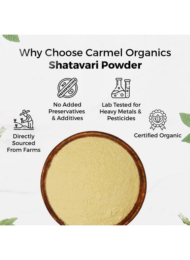 CARMEL ORGANICS CARMEL ORGANICS Shatavari Root Powder 340 Grams (Pack of 1)| Jaivik Bharat Certified | Asparagus Racemosus | Satavari Kizhangu Podi/Chittamoothi Podi Powder | Non GMO  - Image 4