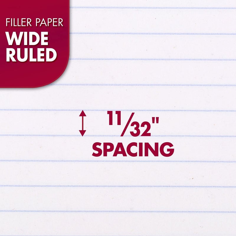 Mead Loose Leaf Paper, Wide Ruled Filler Notebook Paper, Reinforced, 8" x 10-1/2", 100 Sheets, Fits 3-Ring Binder (15006) - Image 3
