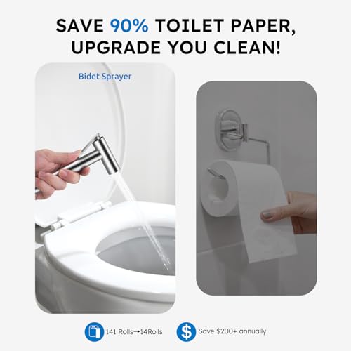Arofa Built-in Hot and Cold Bidet Sprayer for Toilet, Warm Water Bidet with Adjustable Water Pressure, Dual Control Mode Toilet Sprayer with Toilet Hose for Feminine Wash, Wall Mounted - Image 4