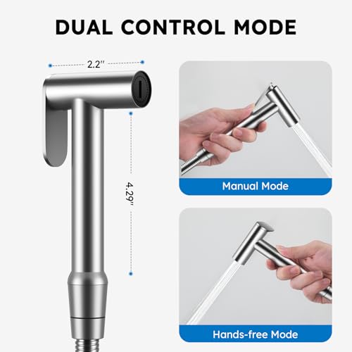 Arofa Built-in Hot and Cold Bidet Sprayer for Toilet, Warm Water Bidet with Adjustable Water Pressure, Dual Control Mode Toilet Sprayer with Toilet Hose for Feminine Wash, Wall Mounted - Image 3