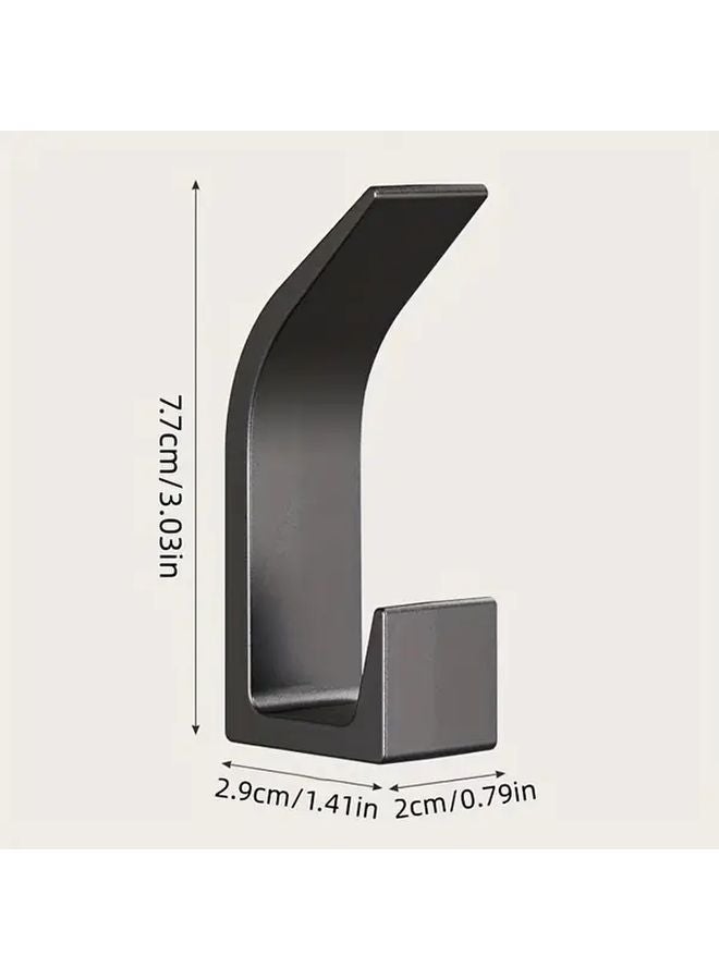 8 قطع خطاف باب لاصق أسود بدون حفر متعدد الأغراض ثقيل التحمل للمناشف - Image 3