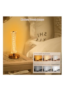Excefore Tower Cordless Lamp, Led Magic Night Light, Small Led Table Lamp, Crystal Battery Operated Lamp, 3 Color Modes & Brightness Adjustable, For Bedroom Kids Girls Teen Room Decor  - Image 2
