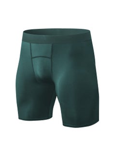 Men Quick Dry Breathable Elastic Shorts Dark Green