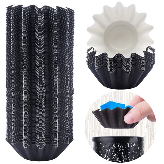 WAX MELT WARMER LINERS REUSABLE LEAKPROOF CANDLE WARMER LINERS WAX TRAY FOR SCENTED WAXELECTRIC WAX WARMERS PLUG IN WARMERS CANDLE WARMERWAX MELTER AND WAX BURNERBLACK 100PCS