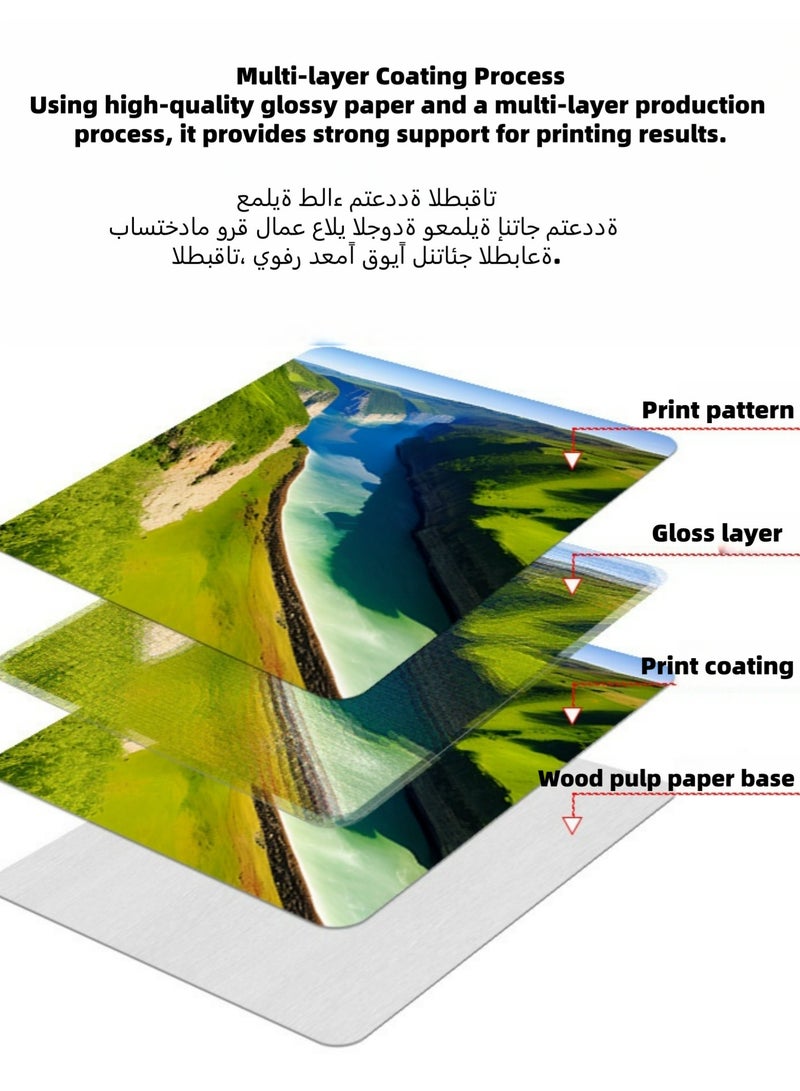 كوتونتك 100 ورقة من ورق الصور اللامع مقاس 6 بوصات، ورق طابعة نافثة للحبر عالي الجودة للحصول على صور وحرف يدوية نابضة بالحياة، سميك ومتين بلمسة نهائية لامعة، متوافق مع طابعات Canon و Epson و HP و Brother. - Image 2