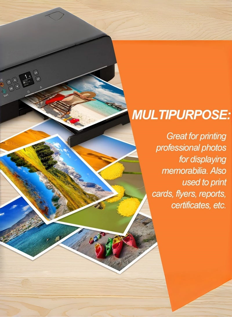 كوتونتك 100 ورقة من ورق الصور اللامع مقاس 6 بوصات، ورق طابعة نافثة للحبر عالي الجودة للحصول على صور وحرف يدوية نابضة بالحياة، سميك ومتين بلمسة نهائية لامعة، متوافق مع طابعات Canon و Epson و HP و Brother. - Image 3