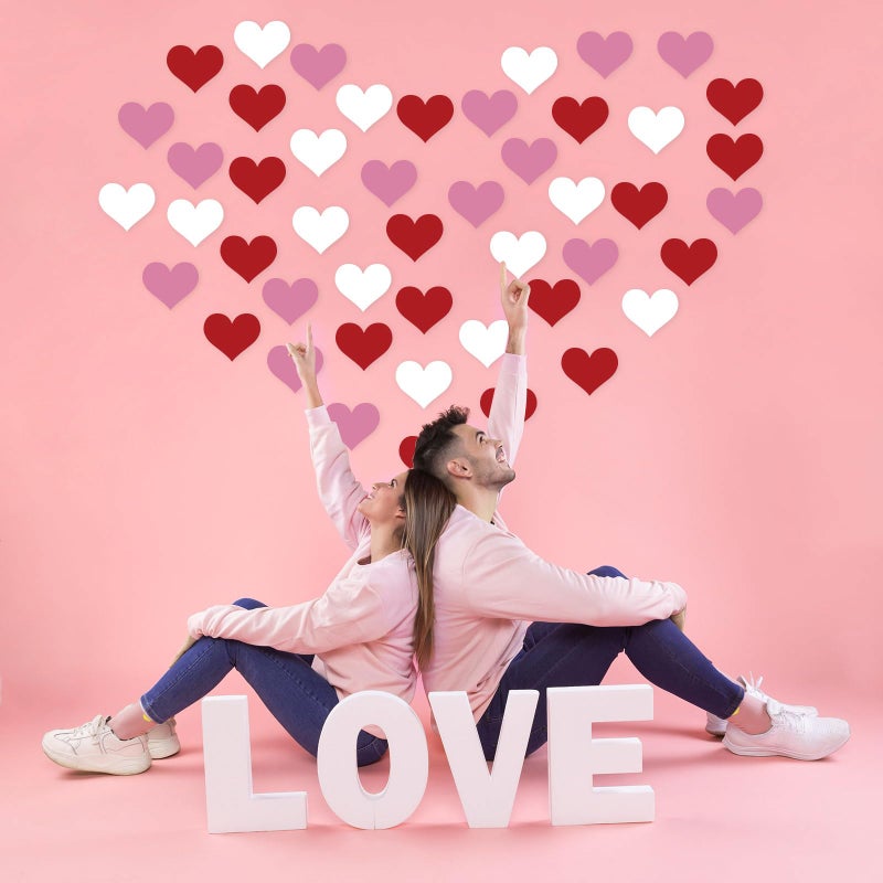 Sereliy 54 Pcs Paper Heart Cutouts, Double Printed Valentine's Day Cutouts Classroom Bulletin Board Decorations Party Supplies (Heart Small) - Image 5