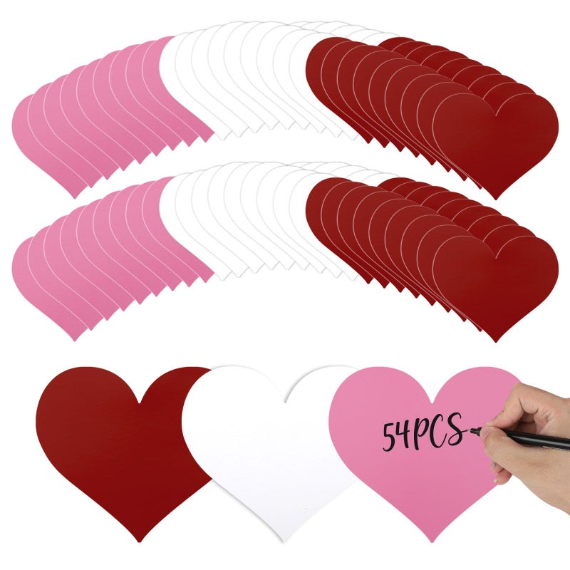 Sereliy 54 Pcs Paper Heart Cutouts, Double Printed Valentine's Day Cutouts Classroom Bulletin Board Decorations Party Supplies (Heart Small) - Image 1