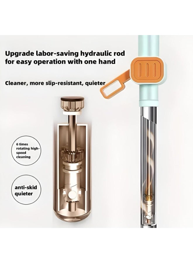 Spin Mop Bucket Set with 360° Rotating Head, Stainless Steel Dehydration Basket, Adjustable Handle & Easy-Move Bucket - Image 2