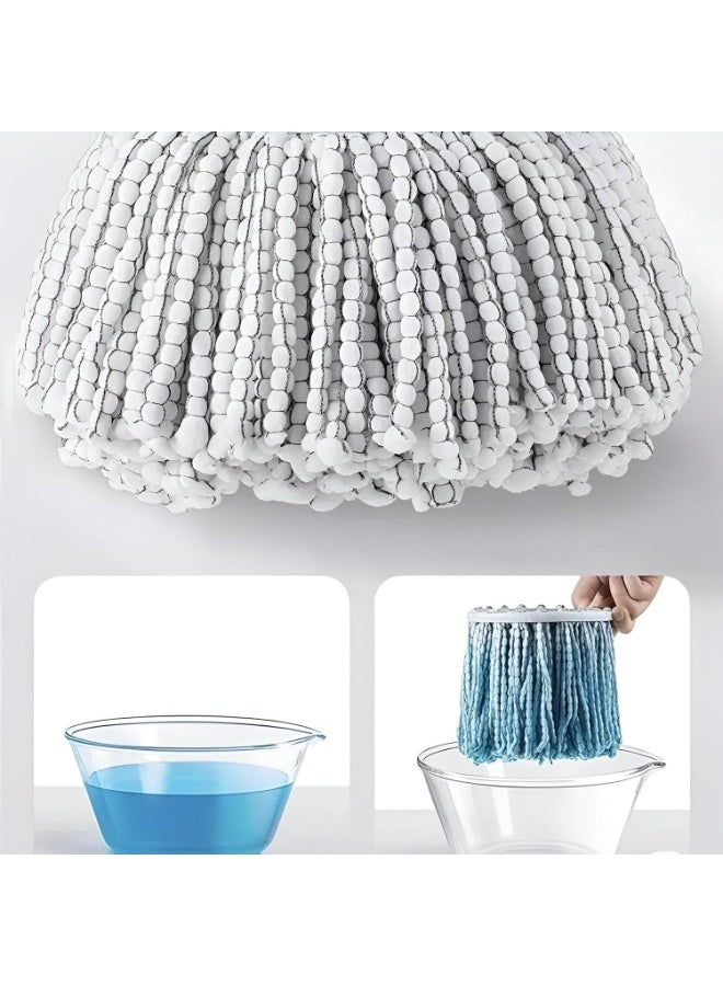 Spin Mop Bucket Set with 360° Rotating Head, Stainless Steel Dehydration Basket, Adjustable Handle & Easy-Move Bucket - Image 4