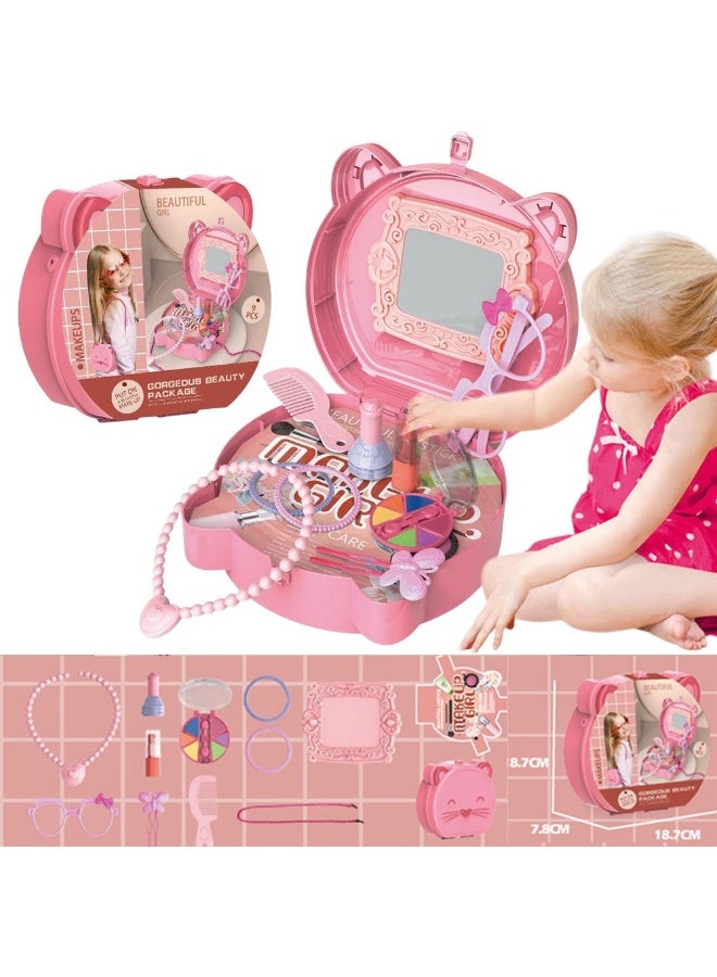Toy Box Kids Girls Makeup Kit, Pretend Makeup Toy Set, Princess Play Makeup Kit with Makeup Case, Girls Toys, Crossbody Makeup Bag Toys - Image 2