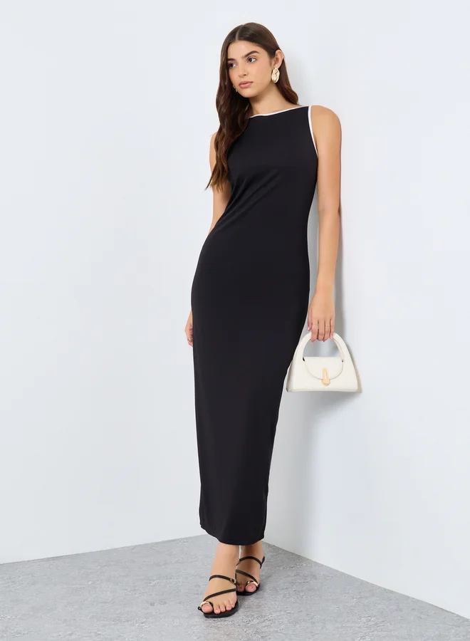Styli Plain Sleeveless Sheath Maxi Dress