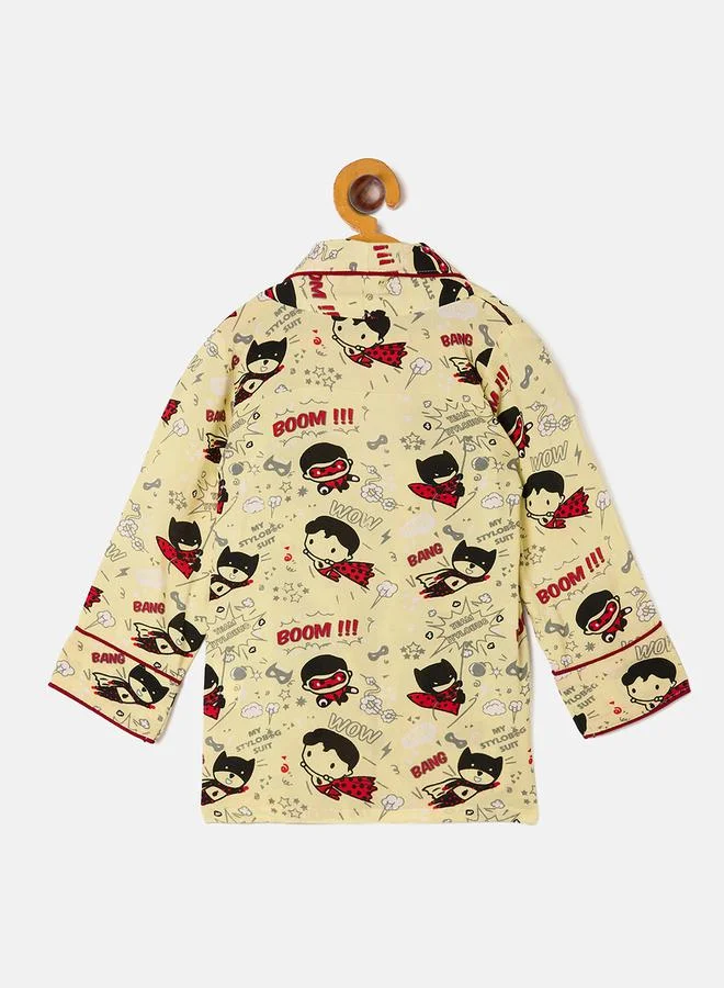 ستايلو بج Super Hero Graphic Print Shirt & Pyjama Set by Styli