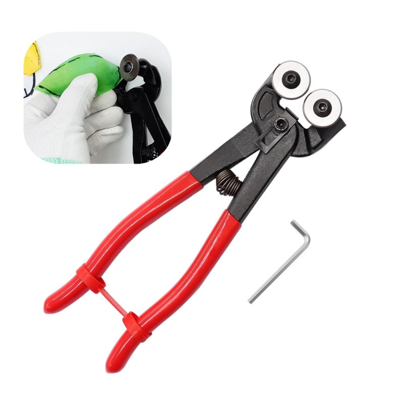Sclwlkeyxgs Heavy Duty Wheeled Glass Mosaic Nipper Hd Ceramic Tile Nipper Tile Cutter Pliers Softgrip Handle Shapping Plier Nipper Cutting Tools Stone Metal 8 Inch - Image 2