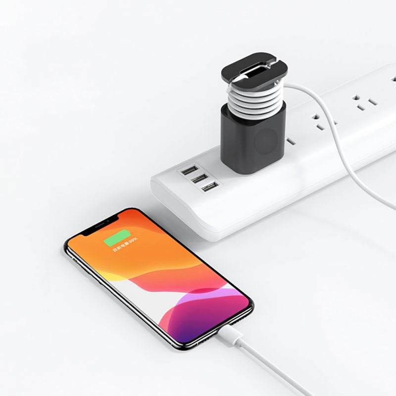 iLulala 3pcs 2 IN 1 Silicone Charger Protector with Cord Wrap, Silicone Power Adapter Case for iPhone, Snapback Charger Winder Compatible with 18W/20W Charger, 1.65 x 1.1 inches (Charger not Included) - Image 2