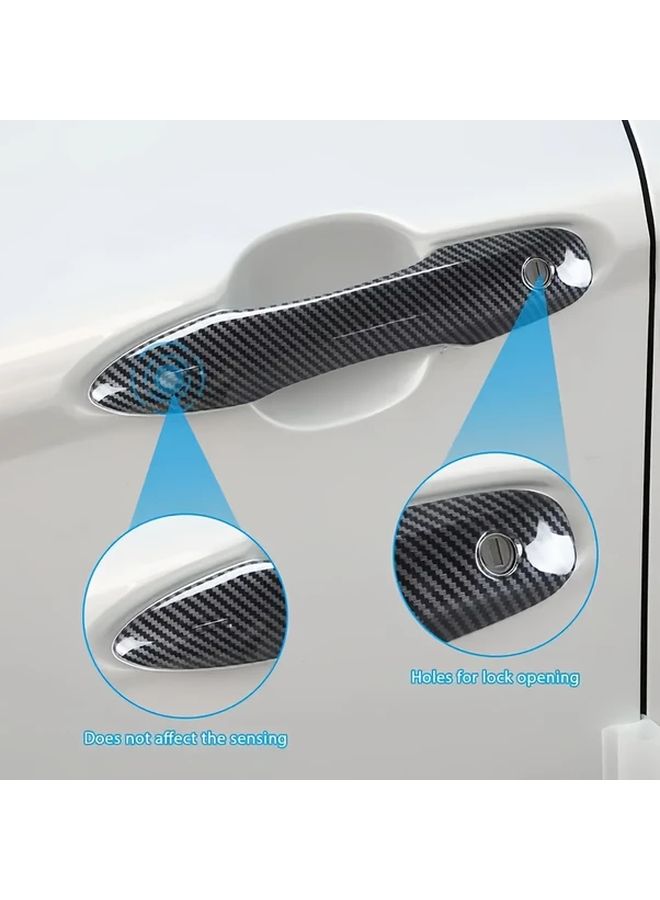 Carbon Fiber 4 Piece Set ABS Front Door Handle Cover Compatible With Toyota Camry 2018 2023 And Corolla 2020 2024 And Vios 2020 2024 Right Hand Drive - Image 3