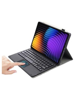 Arabic and English Touchpad Keyboard Case Compatible with Lenovo Tab K11 Plus 11.45-inch (Model TB352FU) 2024 Magnetic Removable Wireless Keyboard Cover