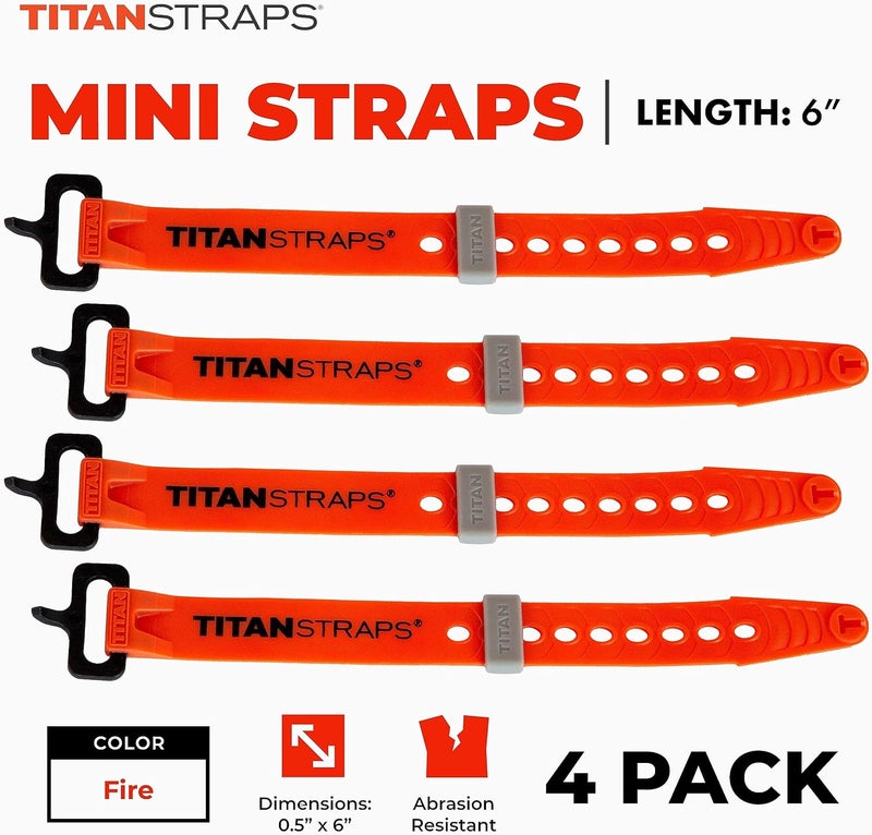TitanStraps Titan Utility Straps – Mini Straps Set for Organizing Cables, Arts & Crafts, and Fishing Rods (6" Length / 4-Pack, Fire) - Image 2