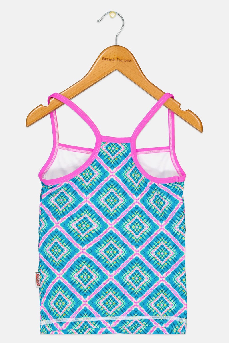 COEGA SUNWEAR Kids Girl Allover Print Swimwear Top, Multicolor - Image 2