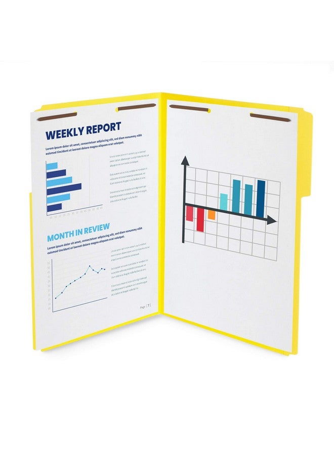 بلو سوميت سابلايز مجلدات ملفات صفراء ذات شوكات، بحجم قانوني، وعلامات تبويب مقواة مقطوعة بمقدار 1/3، متينة ذات شوكتين، مصممة لتنظيم الملفات الطبية أو القانونية القياسية، عبوة من 50 قطعة - Image 3