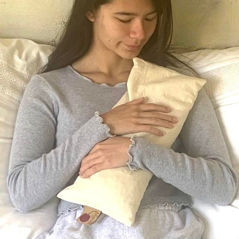 Hot Cherry Cervical/Rectangular Pillow, Natural Denim, w/Cherry case Cherry Pit-Stone, Hot/Cold, Moist Heat Pack, Pain Relief, Microwavable-Washable - Image 4