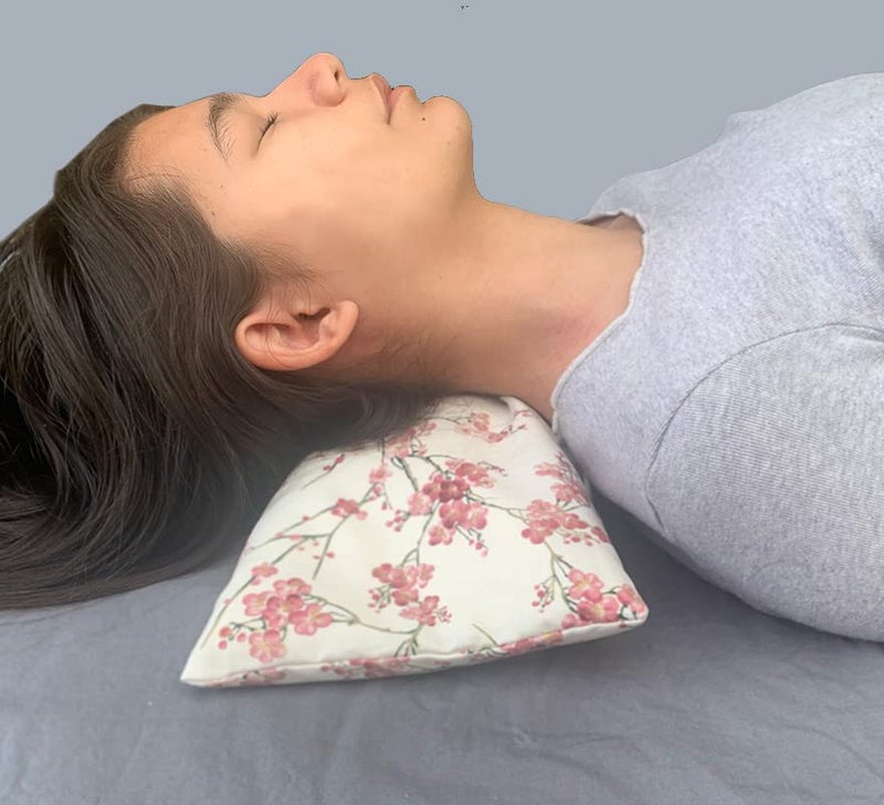 Hot Cherry Cervical/Rectangular Pillow, Natural Denim, w/Cherry case Cherry Pit-Stone, Hot/Cold, Moist Heat Pack, Pain Relief, Microwavable-Washable - Image 1