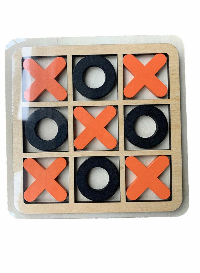 Tic Tac Toe Game Toy, Classic Wooden Checkerboard Educational Family Game Toys Set, Portable Casual Tabletop Game for Adults and Kids 3 Pcs - Image 5