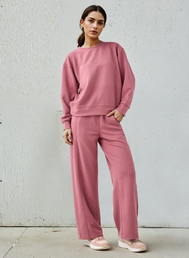 Kappa Kappa Women Relaxed Fit Flexi Waist Track Pants with Pockets