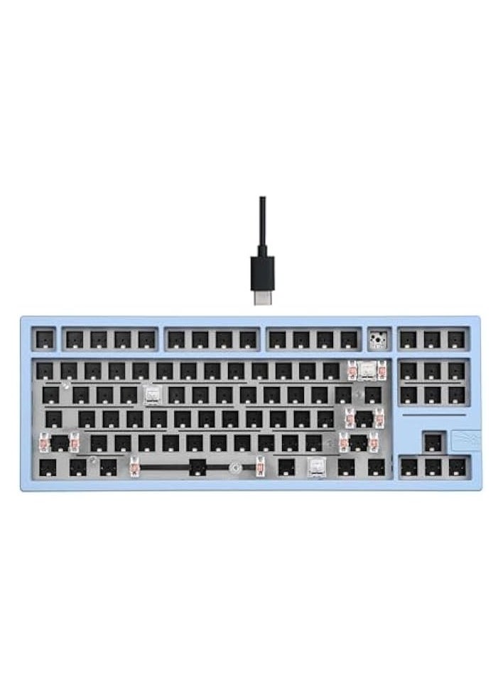 PROMASS - Galaxy80 Gaming Keyboard Kit, Aluminum Alloy Wired Mechanical Keyboard, Gasket-mounted Custom Barebones Kit, Hot Swappable, NKRO RGB Keyboard Kit for Win/Mac (Blue, Kit) - Image 1