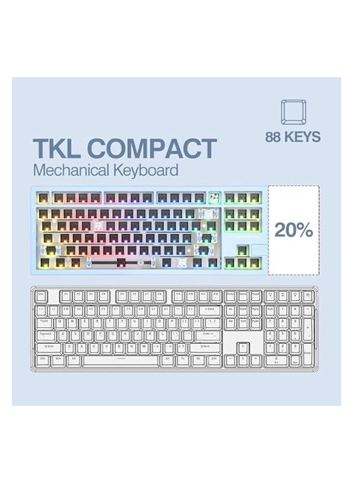 PROMASS - Galaxy80 Gaming Keyboard Kit, Aluminum Alloy Wired Mechanical Keyboard, Gasket-mounted Custom Barebones Kit, Hot Swappable, NKRO RGB Keyboard Kit for Win/Mac (Blue, Kit) - Image 1