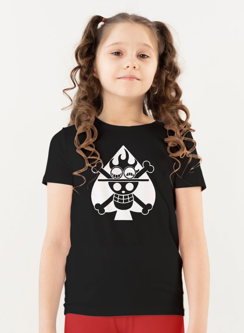 Fashion World Cotton T-shirt Printed with High-quality Anime One Piece ACE - Image 1