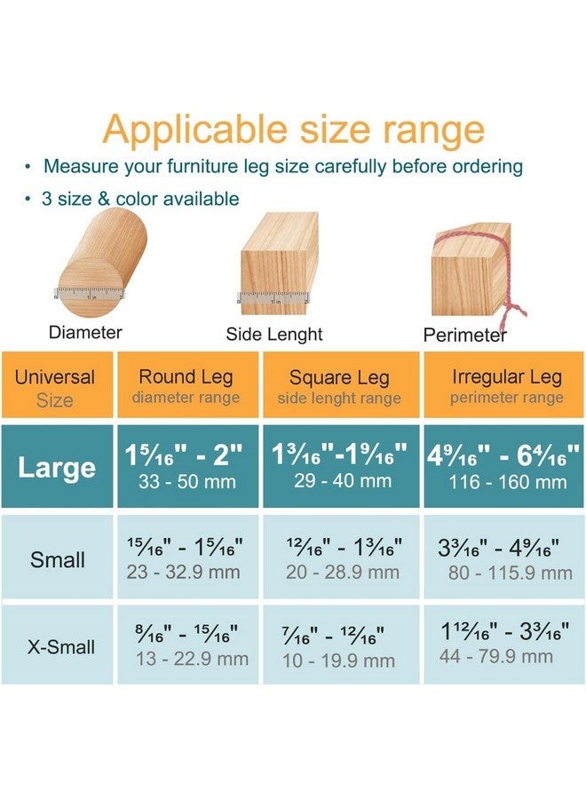 OASMU 32 Pcs Chair Leg Floor Protectors for Hardwood Floors, Black Silicone Felt Bottom Furniture Leg Caps, Chair Covers Protect Floors from Scratching, Chairs Slide Without Noise (Large fit : 1.3'' - 2'') - Image 1