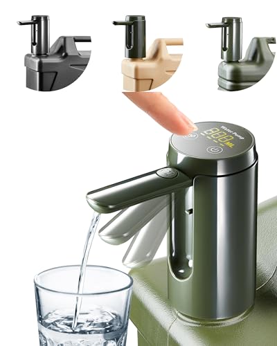 UPWOIGH Automatic Water Pump for Square Camping Water Jug ScrewLock Fit 197in 50mm Outer Thread Only TypeC Rechargeable Touch Dispenser Green Not for Standard Bottles - Image 1