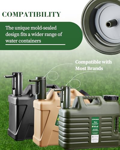 UPWOIGH Automatic Water Pump for Square Camping Water Jug ScrewLock Fit 197in 50mm Outer Thread Only TypeC Rechargeable Touch Dispenser Green Not for Standard Bottles - Image 3